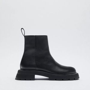 Zara Leather Lug Chunky Sole Boots 2021 size 39